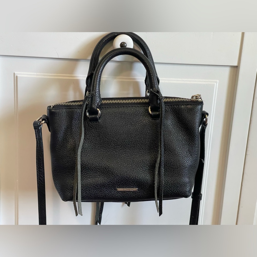 Rebecca Minkoff Micro Moto leather fringe Crossbody black A+ condition - Picture 8 of 11
